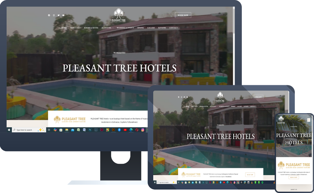 Web Design Services, website Design, website development, Website Design for Pleasant Tree Hotels in Dehradun by Dollar Design - www.dollar.design Web design in Dehradun, Web Design Services in Dehradun, website Design in Dehradun, website development in Dehradun,